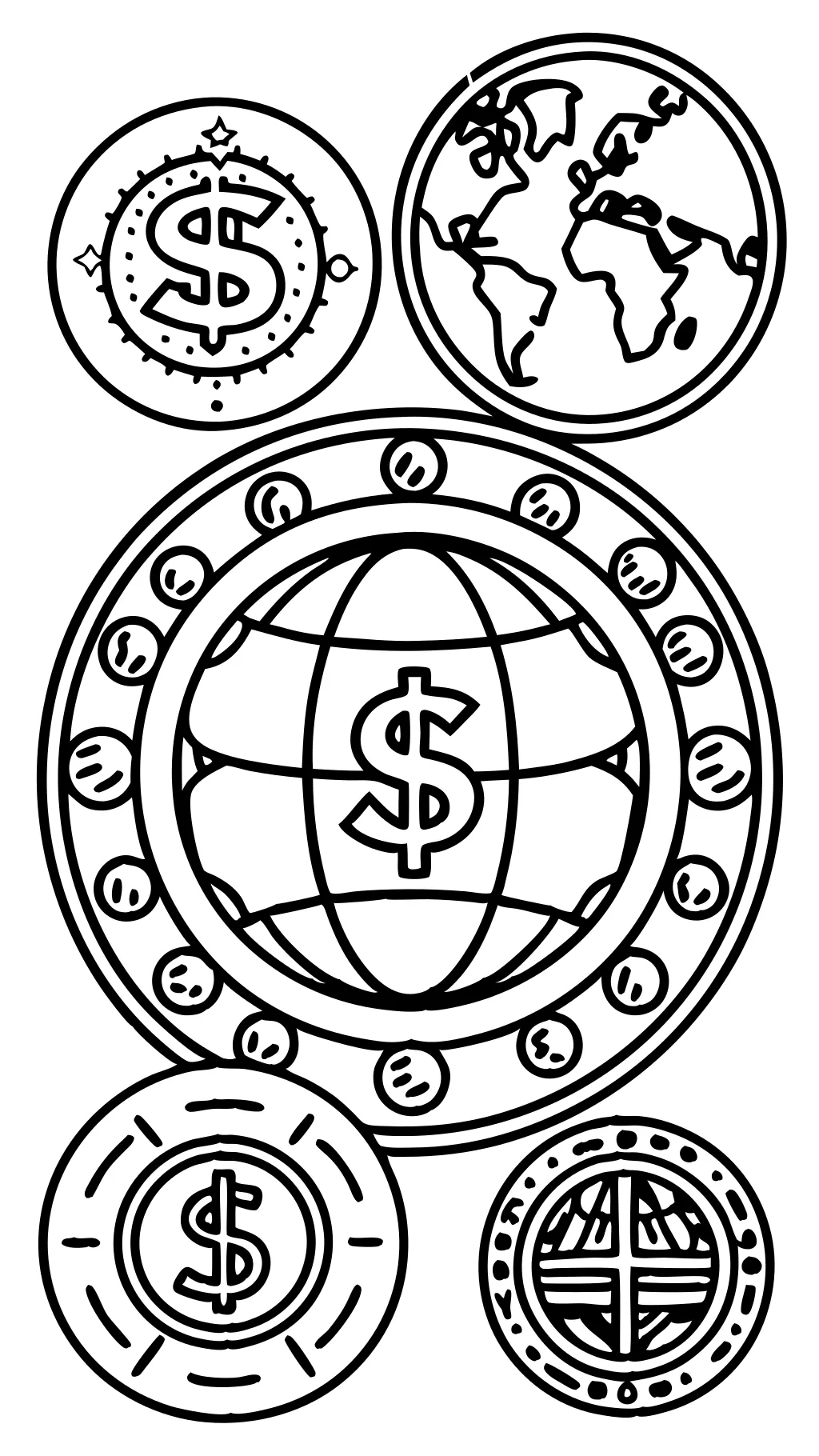 coloring page coins